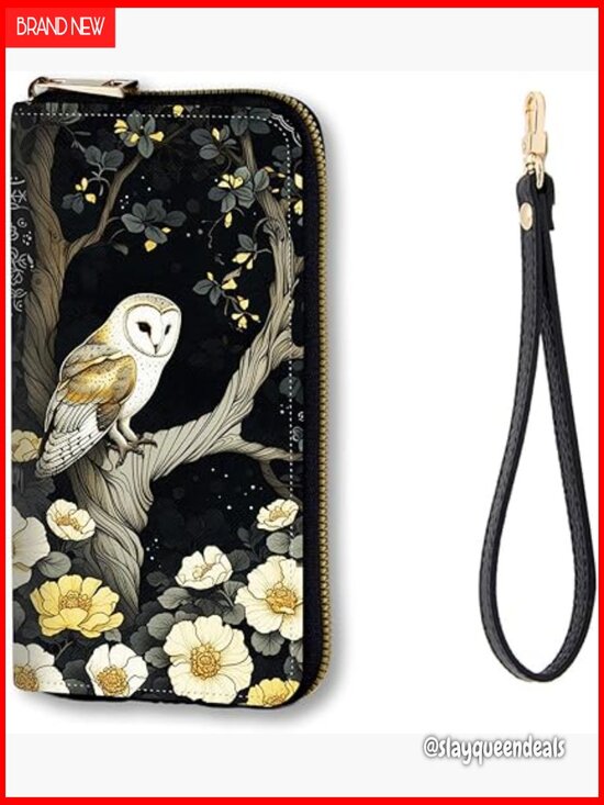 RFID Blocking Genuine Leather Women Large Capacity RFID Blocking Leather Wallet with Detachable Wrist Strap